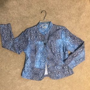 Blue Floral Blazer Jacket